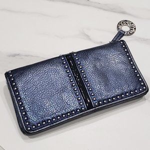 Brighton blue metallic wallet